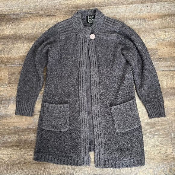 Monto Par le Chois Sweaters - Monto Par le Chois Sweater Women small gray purple boucle knit long cardigan Vtg